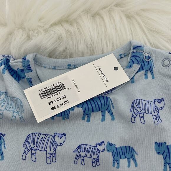 Janie and Jack Tiger Print One Piece - Blue - 3-6 Months - New with tags - Picture 4 of 6